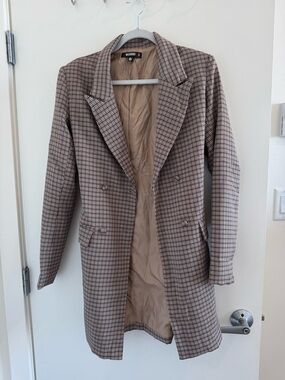 Missguided Plaid Blazer Dress